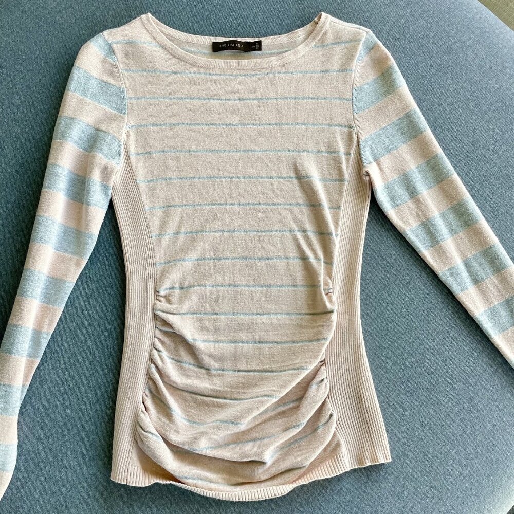 THE LIMITED Gray and Pink Striped Women's Sweater XS